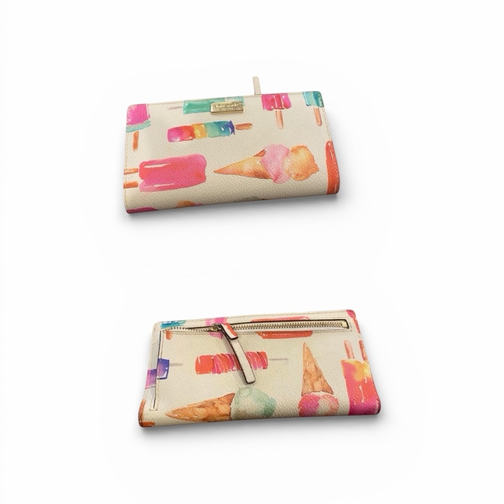 Kate Spade Snack Bar Popsicle Slim Bifold Wallet Ice Cream Print